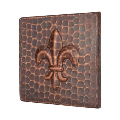 Package of Eight 4" x 4" Copper Fleur De Lis Tiles - Hardware by Design