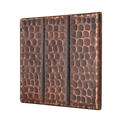 Package of Eight 4" x 4" Hammered Copper Tiles with Linear Design - Hardware by Design