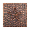 Package of Eight 4" x 4" Hammered Copper Star Tiles - Hardware by Design