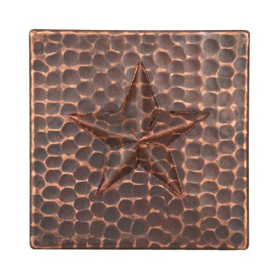 Package of Four 4" x 4" Hammered Copper Star Tiles - Hardware by Design