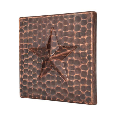 Package of Four 4" x 4" Hammered Copper Star Tiles - Hardware by Design