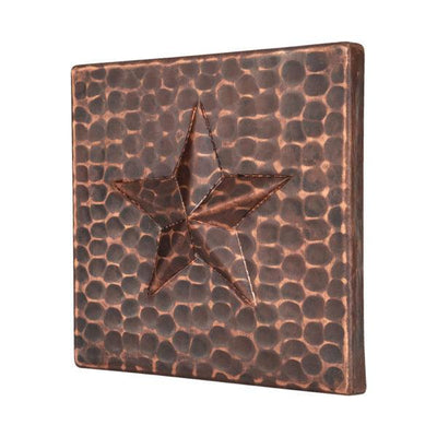 Package of Eight 4" x 4" Hammered Copper Star Tiles - Hardware by Design
