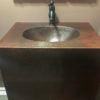 24" Hammered Copper Wall Mount Vanity with Single Faucet Hole - Hardware by Design