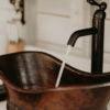 20″ Bath Tub Vessel Hammered Copper Sink - Hardware by Design