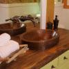 17″ Oval Skirted Vessel Hammered Copper Sink - Hardware by Design