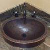 17″ Oval Skirted Vessel Hammered Copper Sink - Hardware by Design