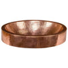 17" Compact Oval Skirted Vessel Hammered Copper Sink in Polished Copper - Hardware by Design