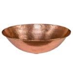 17" Oval Wired Rim Vessel Hammered Copper Sink in Polished Copper - Hardware by Design