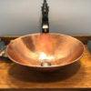 17" Oval Wired Rim Vessel Hammered Copper Sink in Polished Copper - Hardware by Design