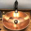 17" Oval Wired Rim Vessel Hammered Copper Sink in Polished Copper - Hardware by Design