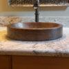 18″ Oval Skirted Vessel Hammered Copper Sink - Hardware by Design