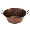 16" Oval Bucket Vessel Hammered Copper Sink with Handles - Hardware by Design