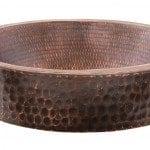 15" Small Round Skirted Vessel Hammered Copper Sink - Hardware by Design