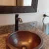 15" Small Round Skirted Vessel Hammered Copper Sink - Hardware by Design