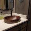 17″ Round Skirted Vessel Hammered Copper Sink - Hardware by Design