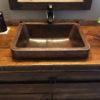 17" Rectangle Skirted Vessel Hammered Copper Sink - Hardware by Design