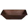 17" Rectangle Wired Rim Vessel Hammered Copper Sink - Hardware by Design