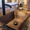 17" Rectangle Wired Rim Vessel Hammered Copper Sink - Hardware by Design