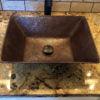 17" Rectangle Wired Rim Vessel Hammered Copper Sink - Hardware by Design