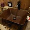 17" Rectangle Wired Rim Vessel Hammered Copper Sink - Hardware by Design