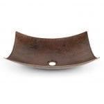 18" Rectangle Modern Slope Hammered Copper Sink - Hardware by Design