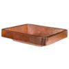 19" Rectangle Skirted Vessel Hammered Copper Sink in Polished Copper - Hardware by Design