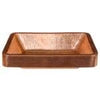 19" Rectangle Skirted Vessel Hammered Copper Sink in Polished Copper - Hardware by Design