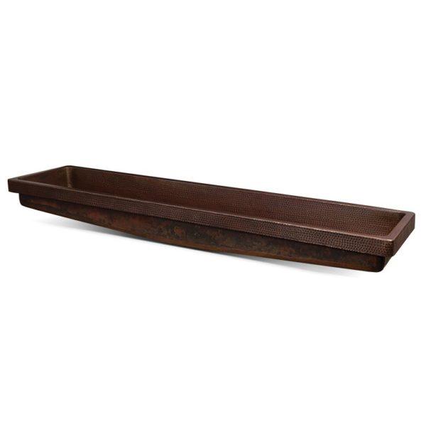 60" Rectangle Skirted Vessel Hammered Copper Sink - Hardware by Design