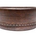 15" Round Vessel Tub Hammered Copper Sink - Hardware by Design