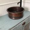 15" Round Vessel Tub Hammered Copper Sink - Hardware by Design