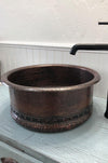 15" Round Vessel Tub Hammered Copper Sink - Hardware by Design