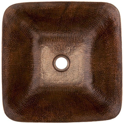 Premier Copper Products Square Vessel Hammered Copper Sink - VSQ14BDB - Hardware by Design