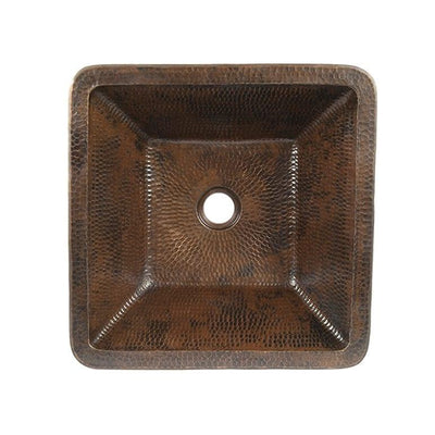 15" Square Skirted Vessel Hammered Copper Sink - Hardware by Design