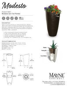 Modesto 42in Tall Planter - Graphite Grey - Hardware by Design