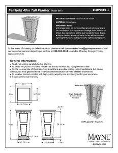 Fairfield 40" Tall Planter - Black - Hardware by Design