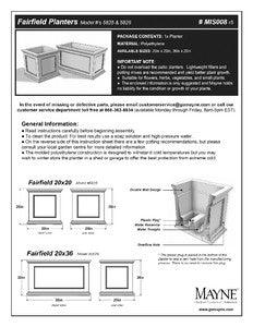 Fairfield 20x20 Square Planter  - Graphite Grey - Hardware by Design