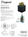 Freeport 18x18 Square Planter - Graphite Grey - Hardware by Design