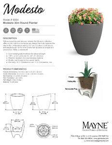 Modesto 30" Round Planter - Black - Hardware by Design