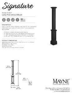 Signature Lamp Post - Black no mount - Hardware by Design