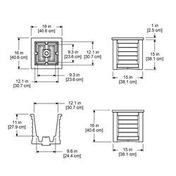 Lakeland 16x16 Square Planter - Espresso - Hardware by Design