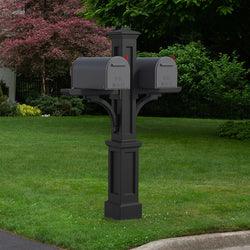 Newport Plus Double Mail Post - Black - Hardware by Design