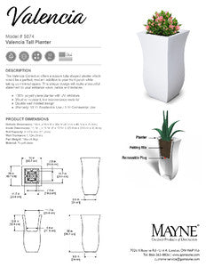 Valencia 30" Tall Planter - White