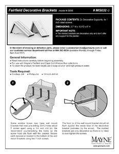 Fairfield Decorative Brackets - White (2pk) - Hardware by Design