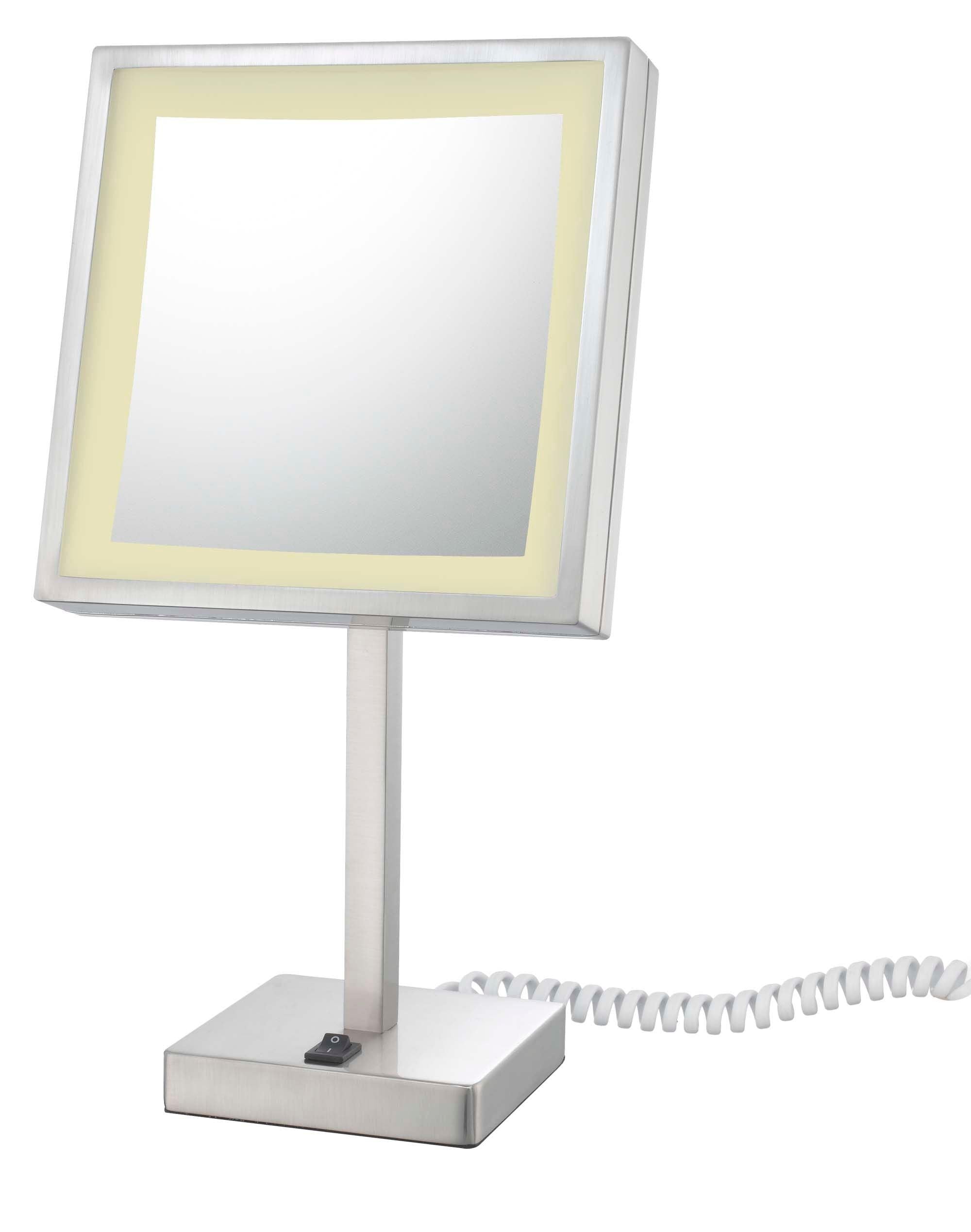 Single-Sided LED Square Free Standing Mirror Plug In