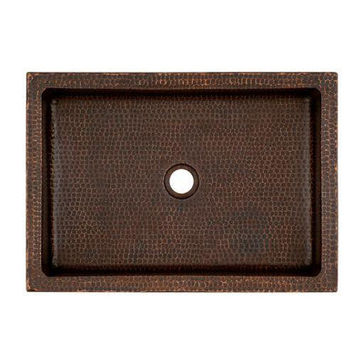 20" Rectangle Skirted Vessel Hammered Copper Sink - Hardware by Design