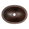15" Oval Under Counter Hammered Copper Bathroom Sink - Hardware by Design