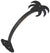 Agave Ironworks PU044-01 Wrought Iron Door Pull Handle - Small Palm Tree - Flat Black Finish - 5 1/2" W x 12" H