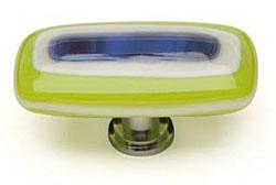 Sietto 2" (51mm) Long Glass Cabinet Knob (Luster Plum and Spring Green) STO-LK-605